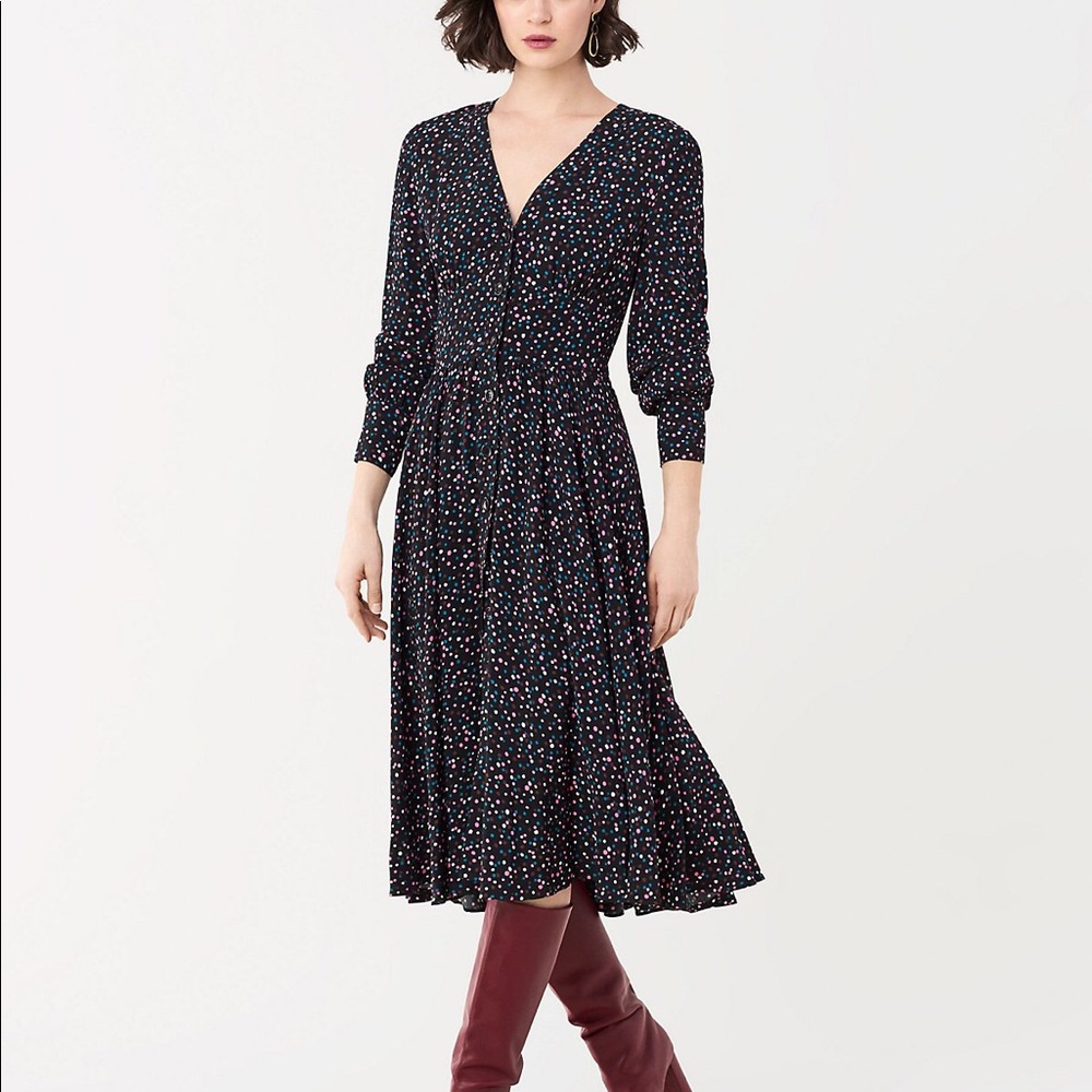 BRAND NEW Peony Crepe Midi Dress- DVF